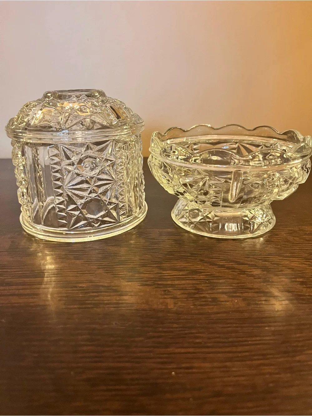 Vintage Indiana Glass Stars & Bars Fairy Lamp